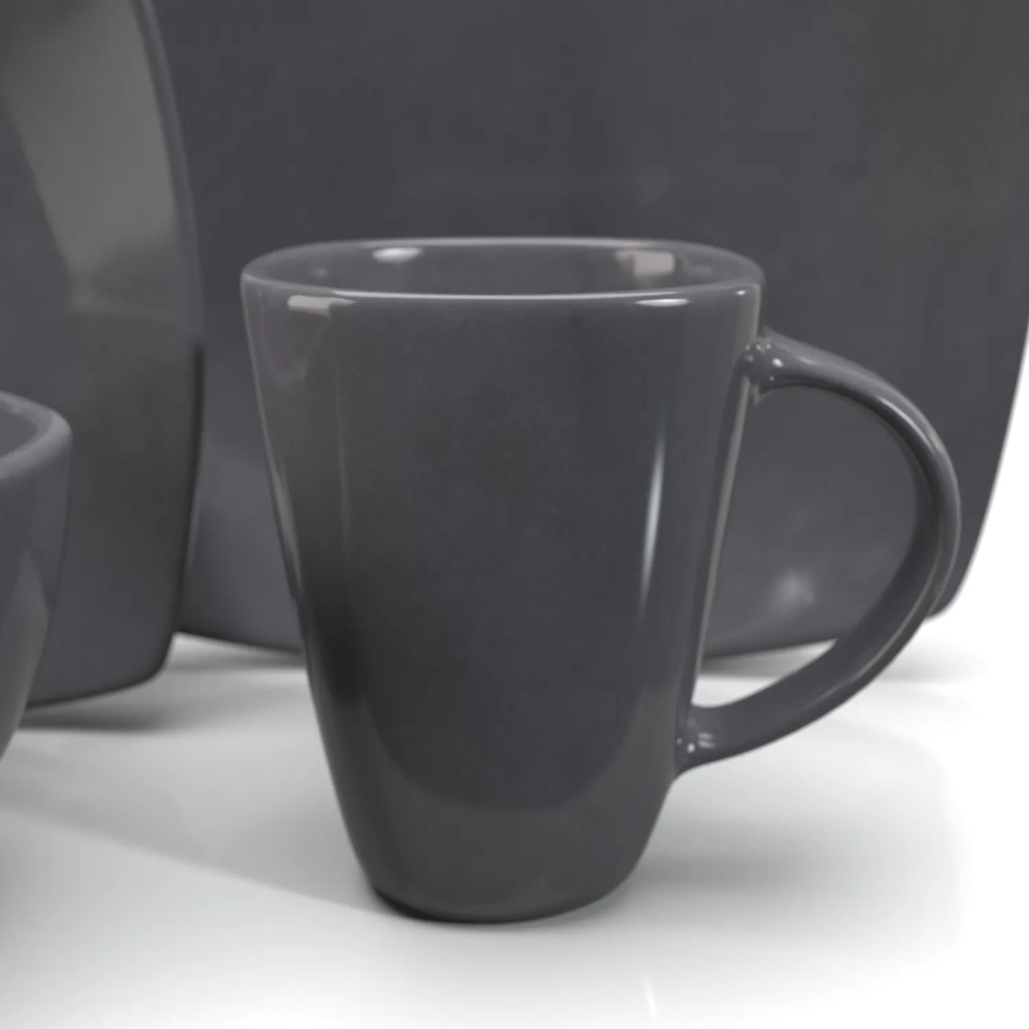 Gibson Soho Lounge Square Reactive Glaze Dinnerware Set PBR 3D Model_05